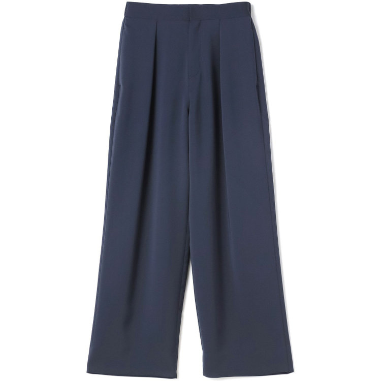 シルバーライン 【SL】【春夏】ワイドパンツ/ネイビー/ウエストシャーリング/ウォッシャブル/裾上げ済仕様 青中間