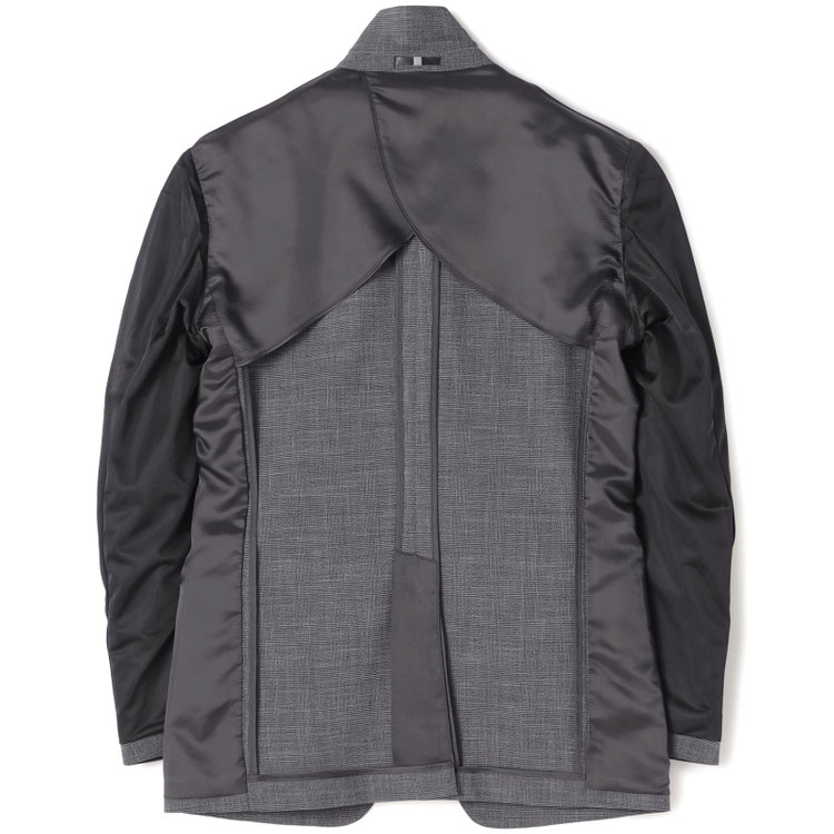 ブラックライン 【発送在庫あり】【SLIM TAPERED_2】【春夏】2釦シングルスーツ 0タック/グレー×グレンチェック/ウエストシャーリング/4S SUSTAINABILITY&ECOLOGY FABRIC/※パンツ裾上げ済仕様 グレー中間