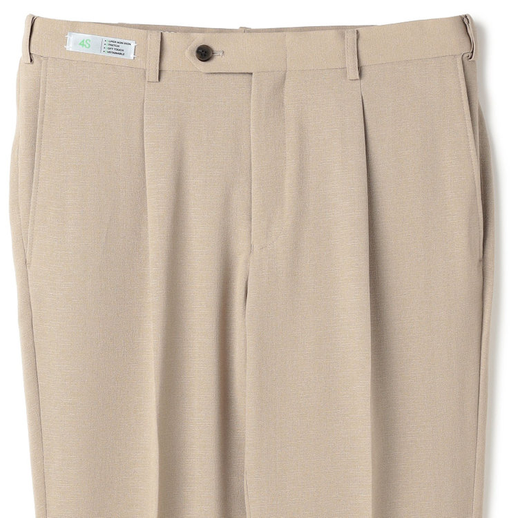 シルバーライン 【5DAYS CLOSET】【【RBC】【春夏】1タックテーパードパンツ/ベージュ/ウエストムーブ/4S SUSTAINABILITY&ECOLOGY FABRIC/※裾上げ必要 茶淡色