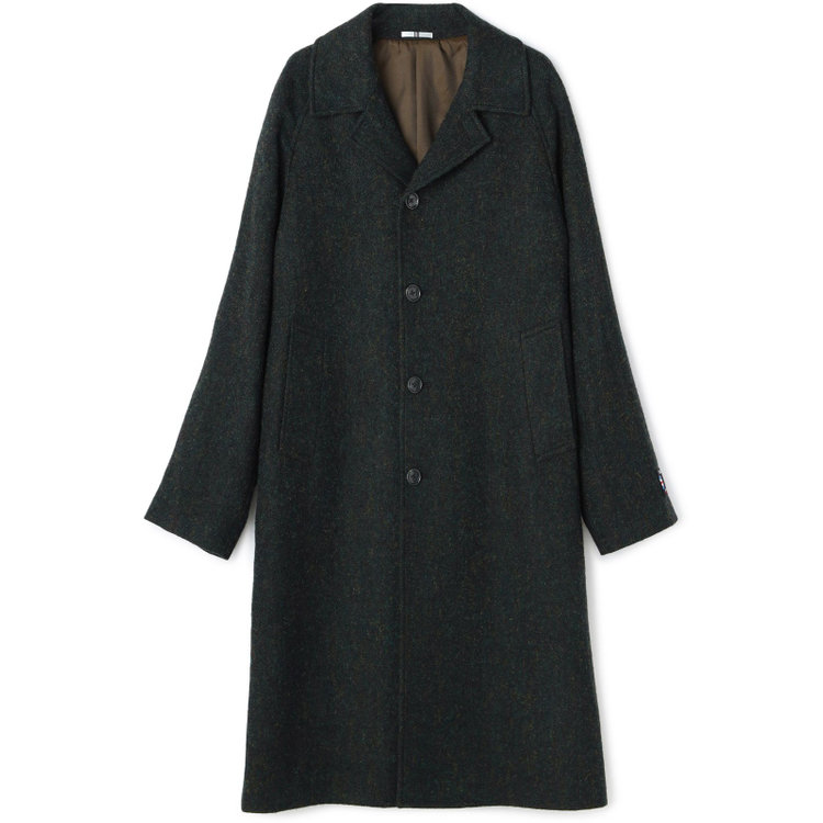 シルバーライン 【発送在庫あり】【SL】ウールシングルラグランバックベルトコート/グリーン/VALLEY MILLS fabric made in england 緑中間