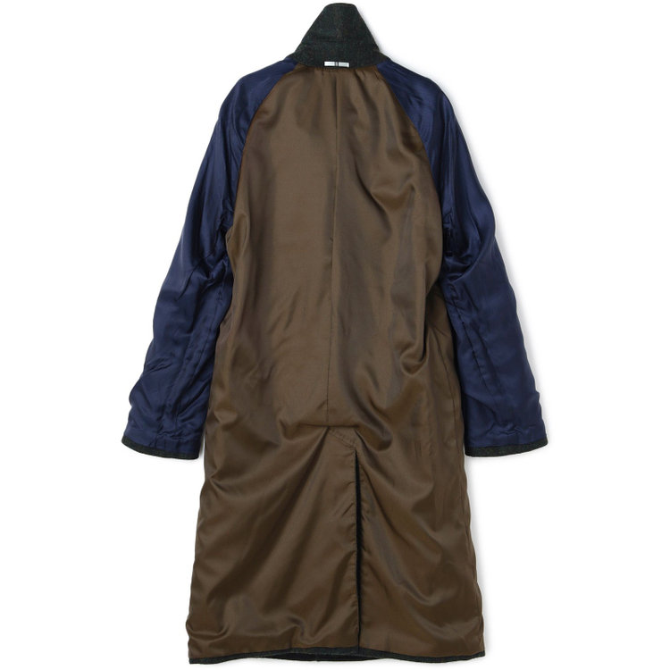 シルバーライン 【発送在庫あり】【SL】ウールシングルラグランバックベルトコート/グリーン/VALLEY MILLS fabric made in england 緑中間