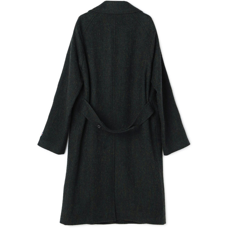 シルバーライン 【発送在庫あり】【SL】ウールシングルラグランバックベルトコート/グリーン/VALLEY MILLS fabric made in england 緑中間