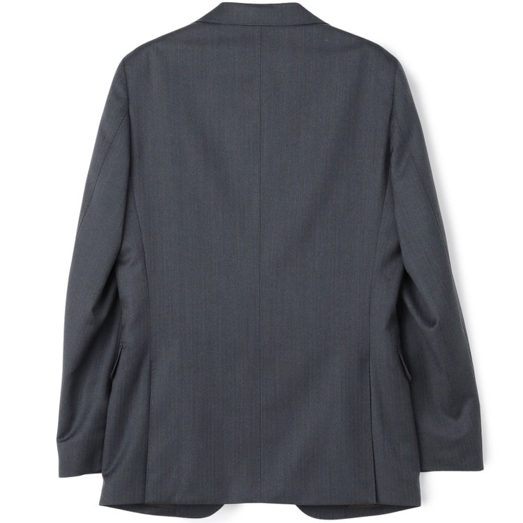 シルバーライン 【CLASSICO TAPERED】【秋冬】2釦シングルスーツ 1タック/グレー×シャドーストライプ/ウエストムーブ/Ermenegildo Zegna TRAVELLER woven in italy/※裾上げ必要 グレー中間