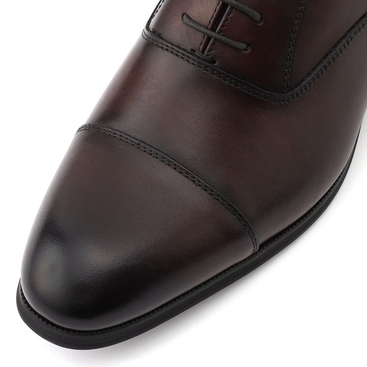 スーツセレクト ストレートチップドレスシューズ/ブラウン/牛革/セメント製法 茶濃色