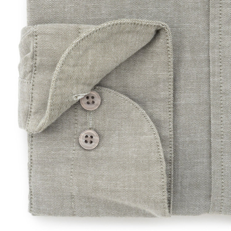 シルバーライン 【発送在庫あり】【CLASSICO TAPERED】スナップダウンホリゾンタルワイドカラードレスワイシャツ/カーキ 黄淡色