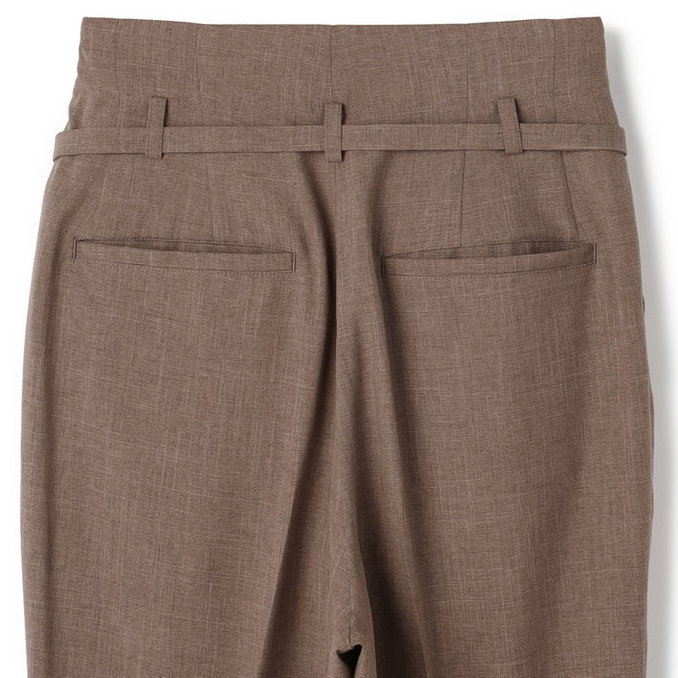 シルバーライン 【RELAX TAPERED】【年間】ノーカラー 2釦1掛けダブル/パンツスーツ/ブラウン/ウエスト内側アジャスター/ウォッシャブル/Naturemier/※パンツ裾上げ済仕様 茶中間