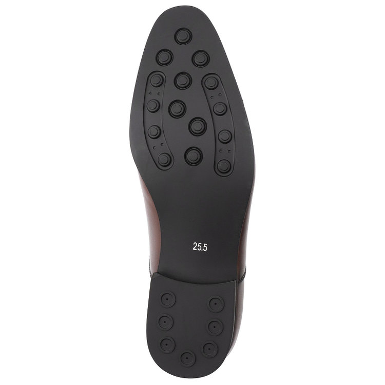 スーツセレクト ストレートチップドレスシューズ/ブラウン/牛革/セメント製法 茶濃色