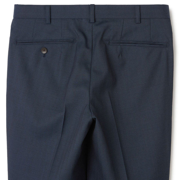 シルバーライン 【CLASSICO TAPERED】【秋冬】3釦段返りスーツ 2タック/ブラウン×シャドーストライプ/ウエストムーブ/NEW ZEALAND WOOL MIX/※裾上げ必要 紺中間