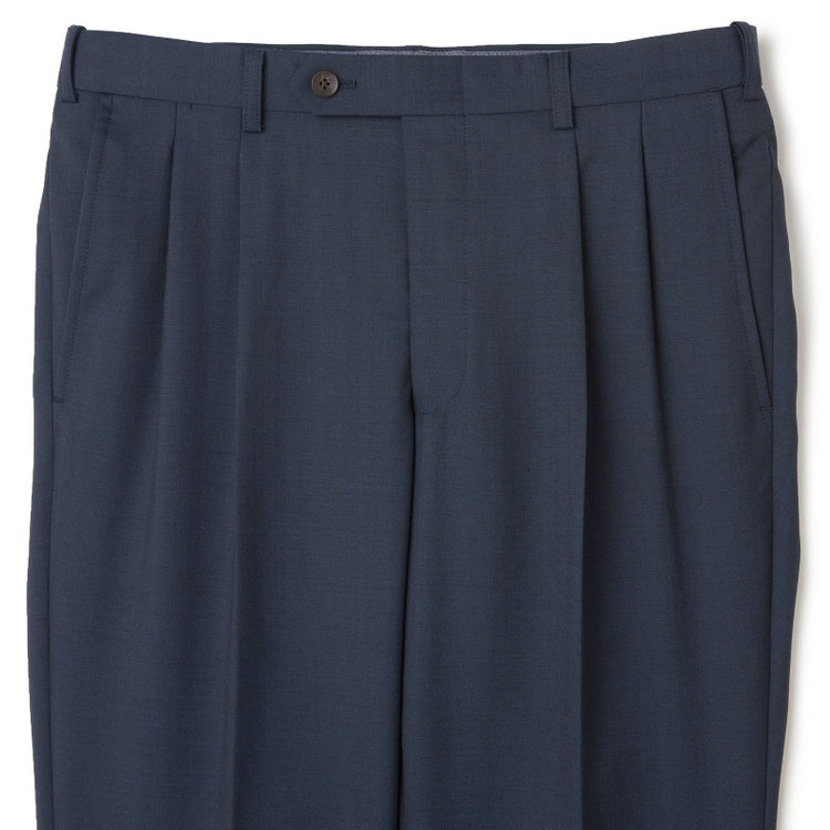 シルバーライン 【CLASSICO TAPERED】【秋冬】3釦段返りスーツ 2タック/ブラウン×シャドーストライプ/ウエストムーブ/NEW ZEALAND WOOL MIX/※裾上げ必要 紺中間