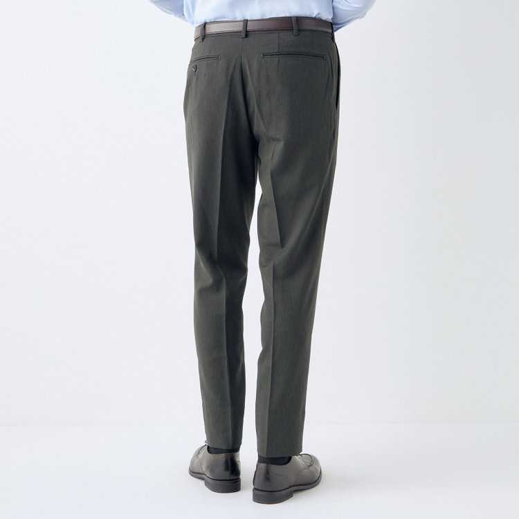 シルバーライン 【CLASSICO TAPERED】【春夏】1タックテーパードパンツ/カーキ/ウエストムーブ仕様/4S SUSTAINABILITY&ECOLOGY FABRIC/※裾上げ済仕様 緑濃色
