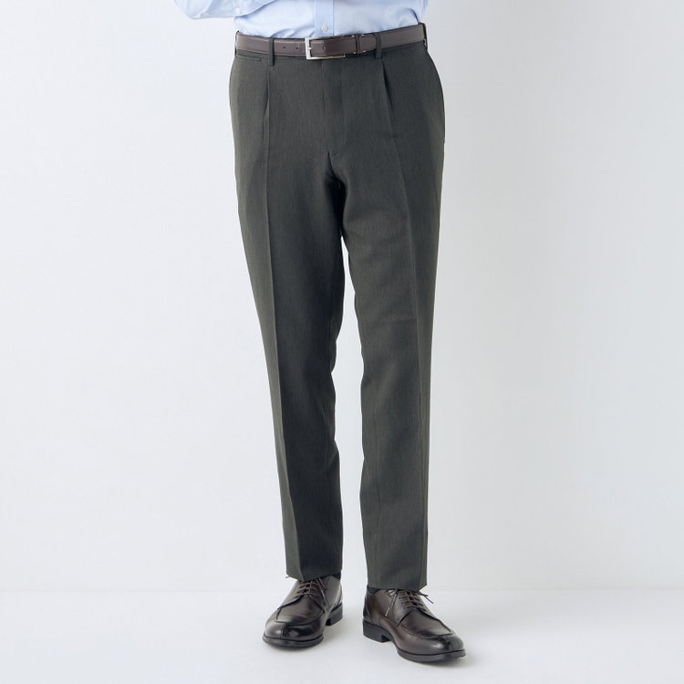 シルバーライン 【CLASSICO TAPERED】【春夏】1タックテーパードパンツ/カーキ/ウエストムーブ仕様/4S SUSTAINABILITY&ECOLOGY FABRIC/※裾上げ済仕様 緑濃色