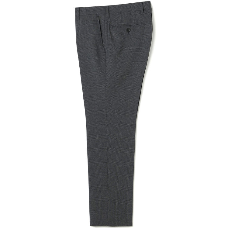 ブラックライン 【KSW】【春夏】0タックパンツ/グレー×チェック/※裾上げ済仕様 グレー中間