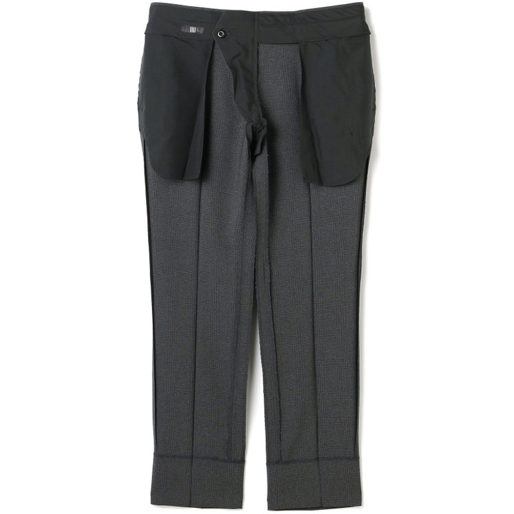 ブラックライン 【KSW】【春夏】0タックパンツ/グレー×チェック/※裾上げ済仕様 グレー中間