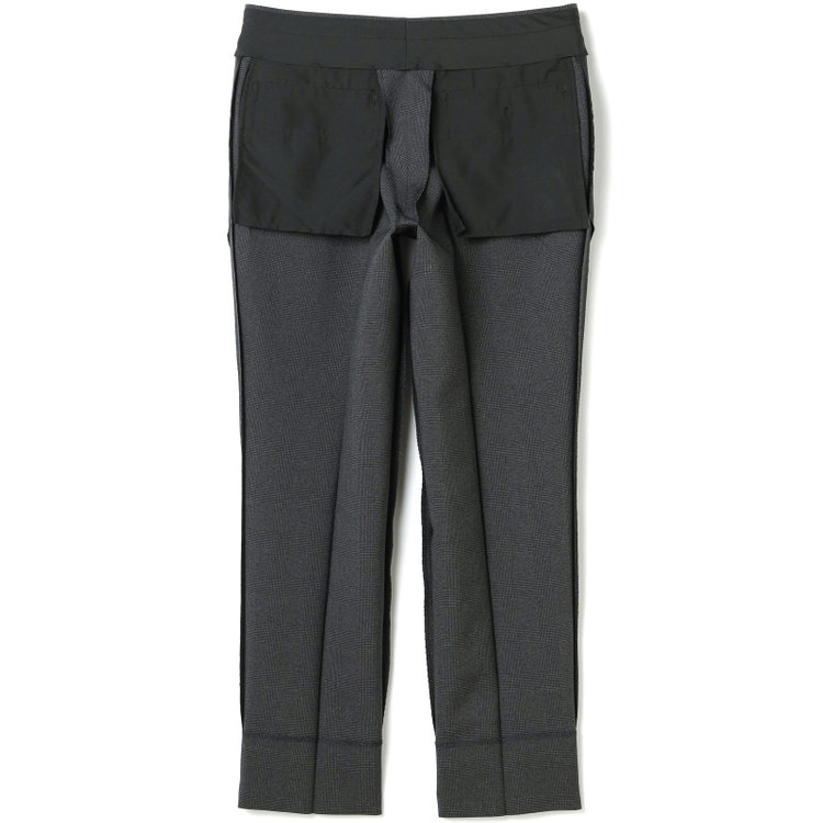 ブラックライン 【KSW】【春夏】0タックパンツ/グレー×チェック/※裾上げ済仕様 グレー中間