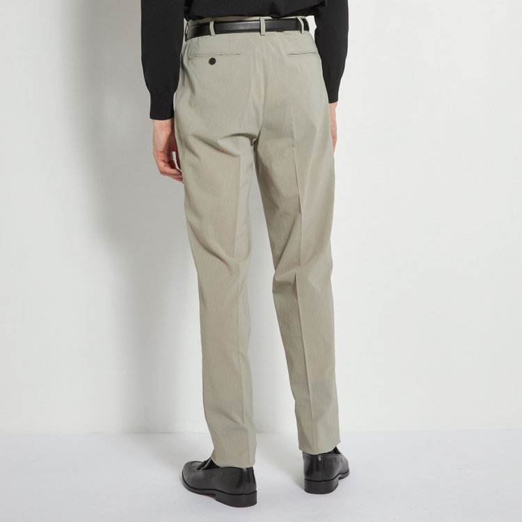 シルバーライン 【5DAYS CLOSET】【RBC】【春夏】1タックテーパードパンツ/グレージュ×楊柳/ウエストムーブ仕様/4S SUSTAINABILITY&ECOLOGY FABRIC/※裾上げ必要 茶中間