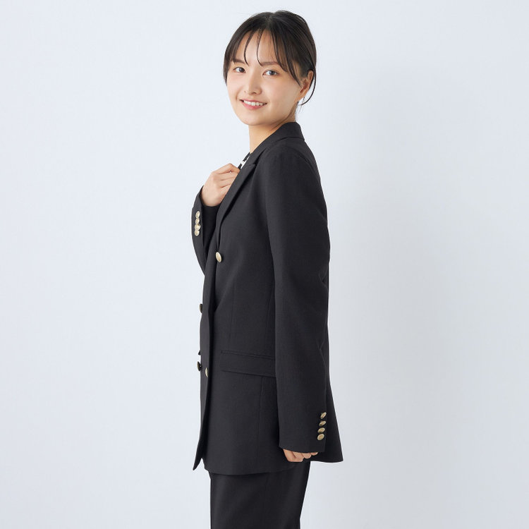 シルバーライン 【SL】【春夏】6釦2掛けダブルジャケット/ブラック/ウォッシャブル/Naturemier 黒