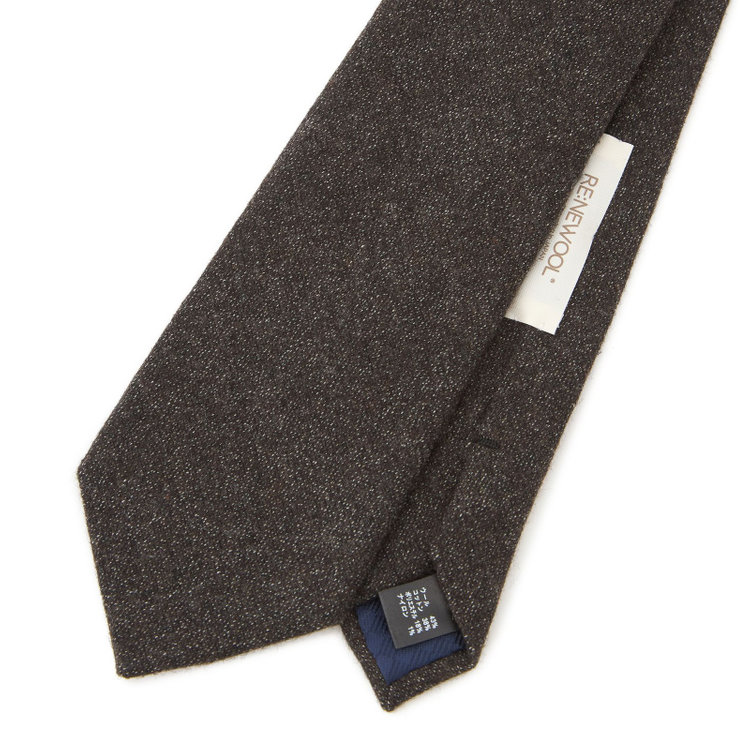 シルバーライン 【SILVER LINE】ウールコットンブレンドソリッド系ネクタイ 8.0cm幅/ブラウン/RE:NEWOOL その他