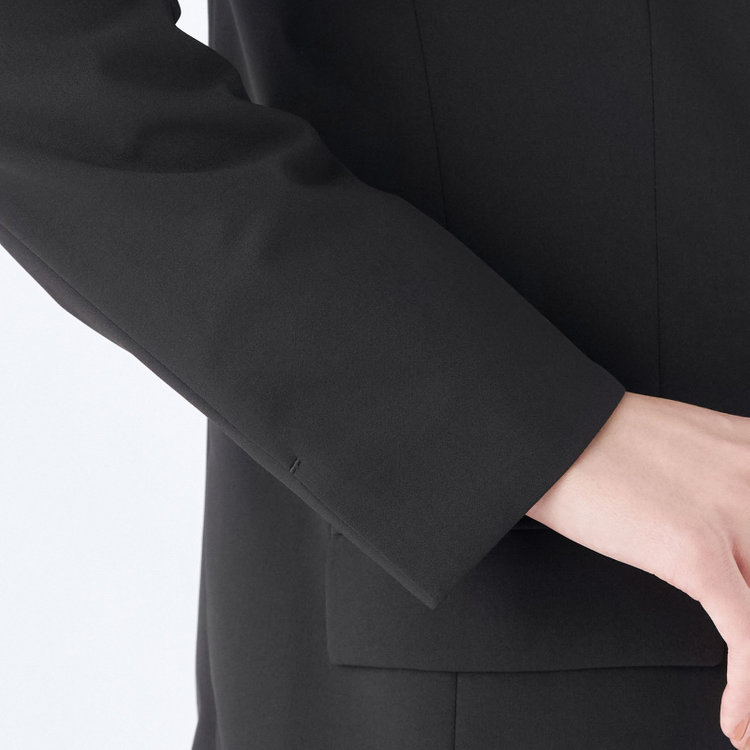 シルバーライン 【SL】【年間】4釦1掛けダブルジャケット/ブラック/ウォッシャブル 黒