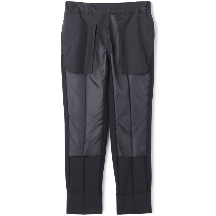 ブラックライン 【SLIM TAPERED_2】【年間】2釦シングルスリーピーススーツ 0タック/ブラック×シャドーストライプ/ウエストシャーリング/4S SUSTAINABILITY&ECOLOGY FABRIC/リバーシブルベスト仕様（グレー）/※パンツ裾上げ済仕様 黒