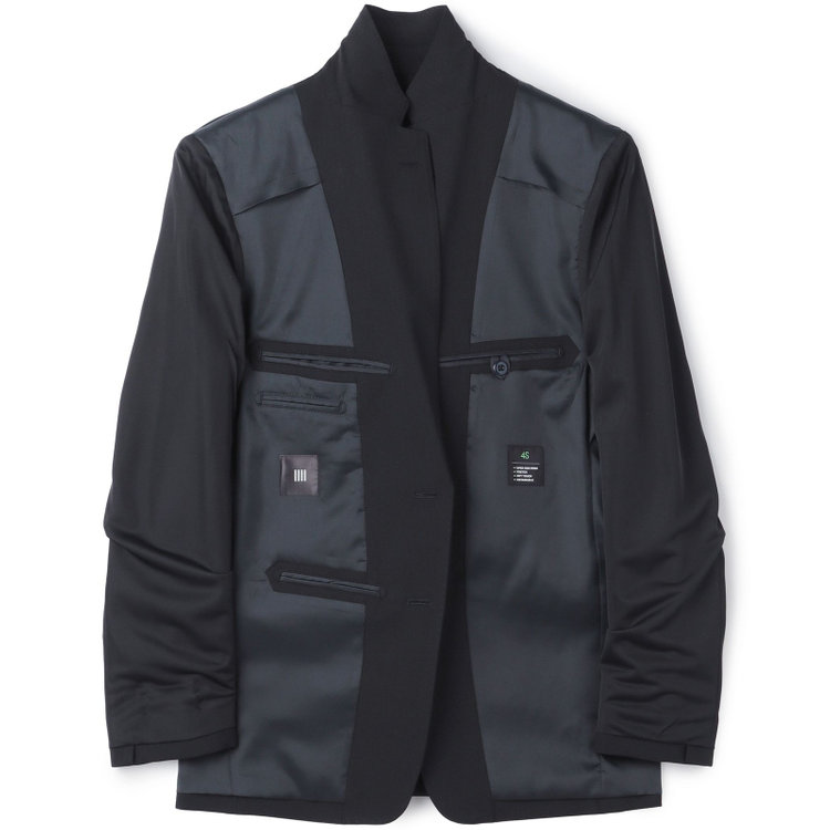 ブラックライン 【SLIM TAPERED_2】【年間】2釦シングルスリーピーススーツ 0タック/ブラック×シャドーストライプ/ウエストシャーリング/4S SUSTAINABILITY&ECOLOGY FABRIC/リバーシブルベスト仕様（グレー）/※パンツ裾上げ済仕様 黒