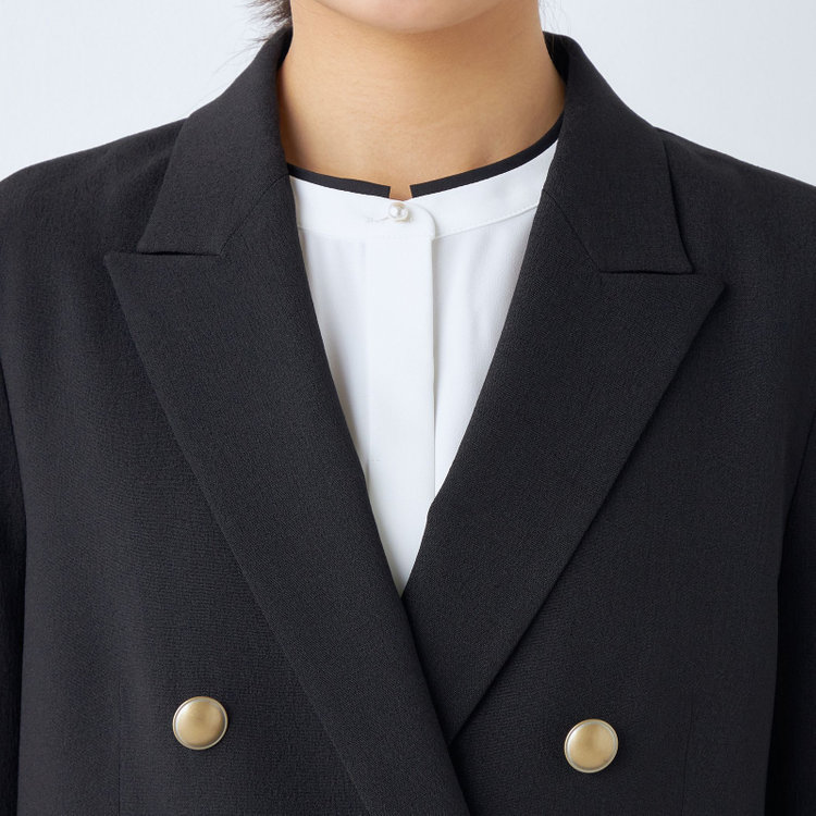 シルバーライン 【SL】【春夏】6釦2掛けダブルジャケット/ブラック/ウォッシャブル/Naturemier 黒