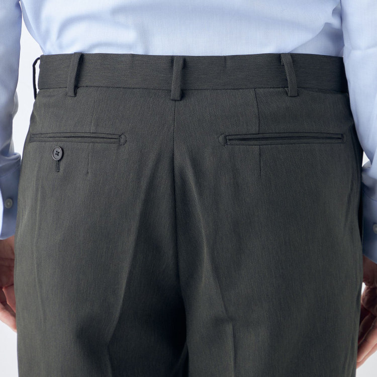 シルバーライン 【CLASSICO TAPERED】【春夏】1タックテーパードパンツ/カーキ/ウエストムーブ仕様/4S SUSTAINABILITY&ECOLOGY FABRIC/※裾上げ済仕様 緑濃色