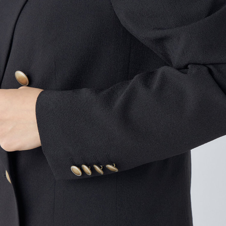 シルバーライン 【SL】【春夏】6釦2掛けダブルジャケット/ブラック/ウォッシャブル/Naturemier 黒