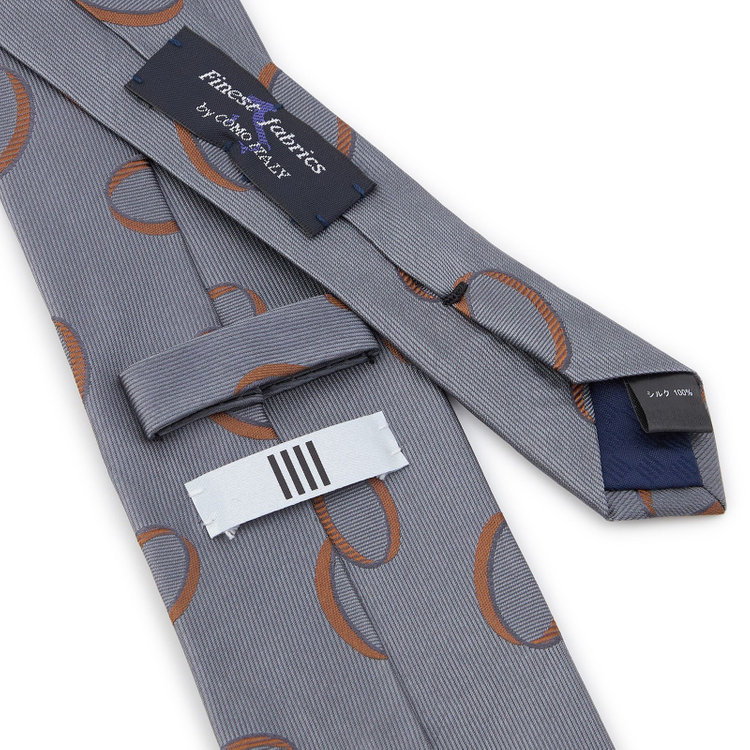 シルバーライン 【SILVER LINE】シルク小紋柄ネクタイ 8.5cm幅/グレー/Finest fabrics by COMO ITALY その他