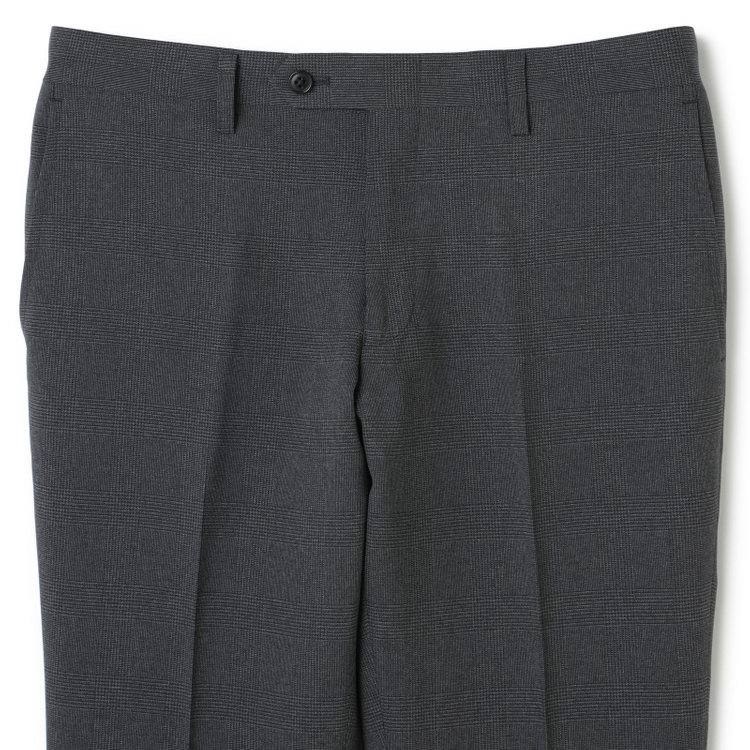 ブラックライン 【KSW】【春夏】0タックパンツ/グレー×チェック/※裾上げ済仕様 グレー中間