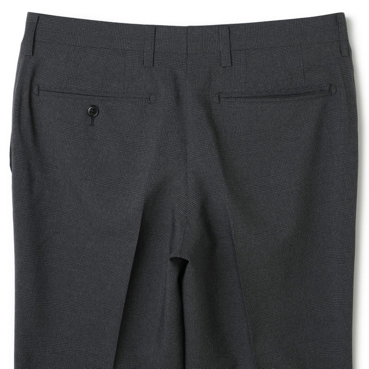 ブラックライン 【KSW】【春夏】0タックパンツ/グレー×チェック/※裾上げ済仕様 グレー中間