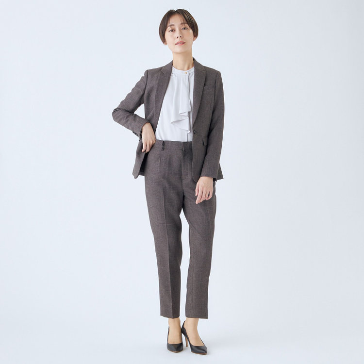 シルバーライン 【RELAX TAPERED】【年間】テーパードパンツ/ブラウン/ウォッシャブル/※裾上げ済仕様 茶中間