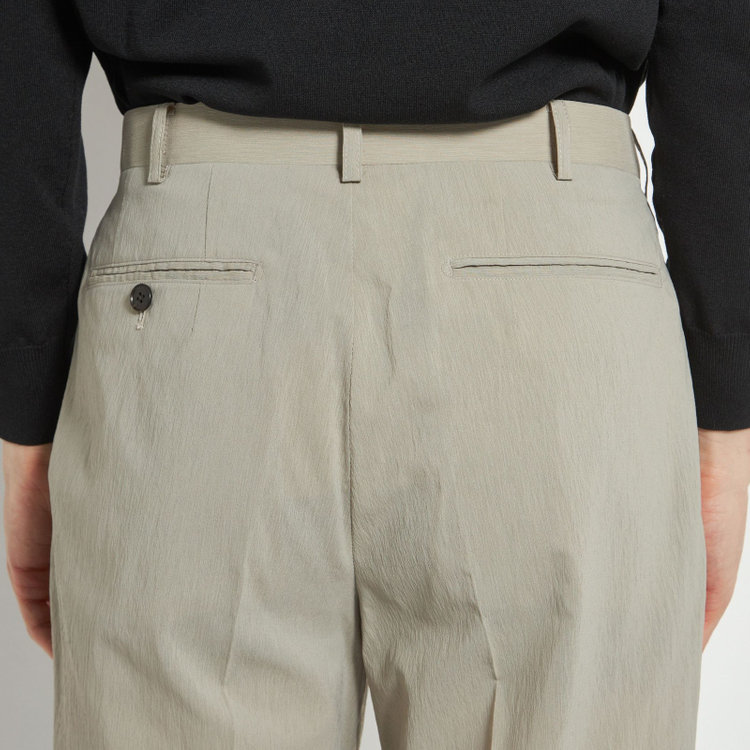 シルバーライン 【5DAYS CLOSET】【RBC】【春夏】1タックテーパードパンツ/グレージュ×楊柳/ウエストムーブ仕様/4S SUSTAINABILITY&ECOLOGY FABRIC/※裾上げ必要 茶中間
