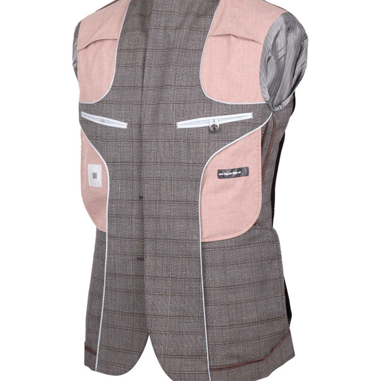 スーツセレクト 【CLASSICO TAPERED】【春夏】3釦段返りシングルスーツ 2タック/ブラウン×チェック/ウエストムーブ/NEW ZEALAND WOOL MIX ブラウン系(茶)