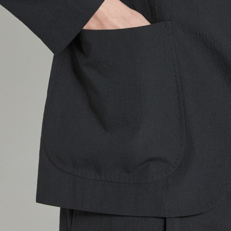 シルバーライン 【RBC】【春夏】3釦段返りシングルジャケット/ブラック/パッチポケット/4S AIR 黒