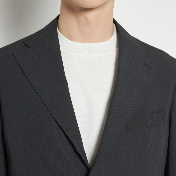 シルバーライン 【RBC】【春夏】3釦段返りシングルジャケット/ブラック/パッチポケット/4S AIR 黒