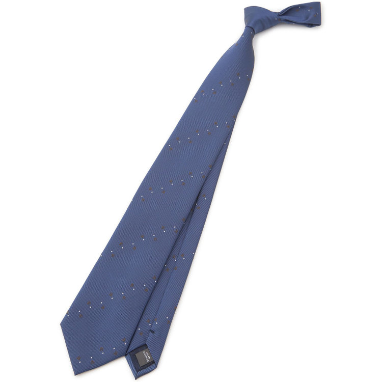 シルバーライン 【SILVER LINE】シルクブレンド小紋ネクタイ 8.0cm幅/ブルー その他