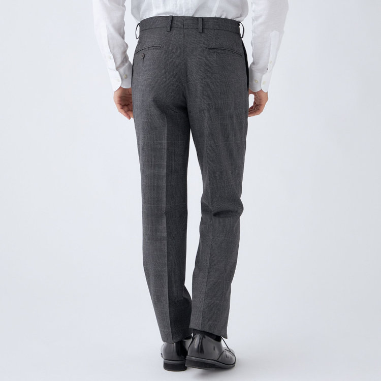 シルバーライン 【発送在庫あり】【CLASSICO TAPERED】【秋冬】スペアパンツ付き/2釦シングルスーツ 1タック/グレー×グレンチェックオーバーペン/ウォッシャブル/※裾上げ必要 グレー中間