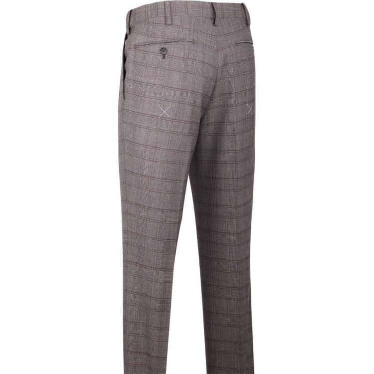 スーツセレクト 【CLASSICO TAPERED】【春夏】3釦段返りシングルスーツ 2タック/ブラウン×チェック/ウエストムーブ/NEW ZEALAND WOOL MIX ブラウン系(茶)