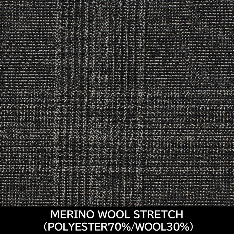 スーツセレクト 【国内縫製】【MEN'S】【パターンオーダー】【SLIM TAPERED】【春夏】スーツ/ネイビー×チェック/MERINO WOOL STRETCH (POLYESTER70%/WOOL30%) グレー中間