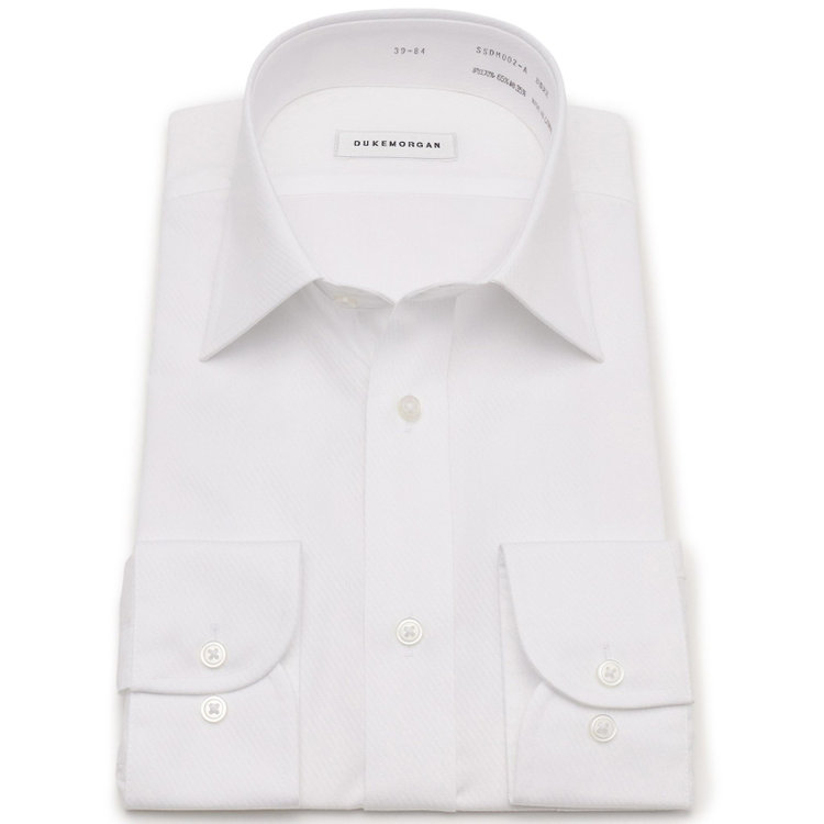 ソノタ 【発送在庫あり】【形態安定】ワイドカラーワイシャツ/ホワイト×ドビーツイル 白