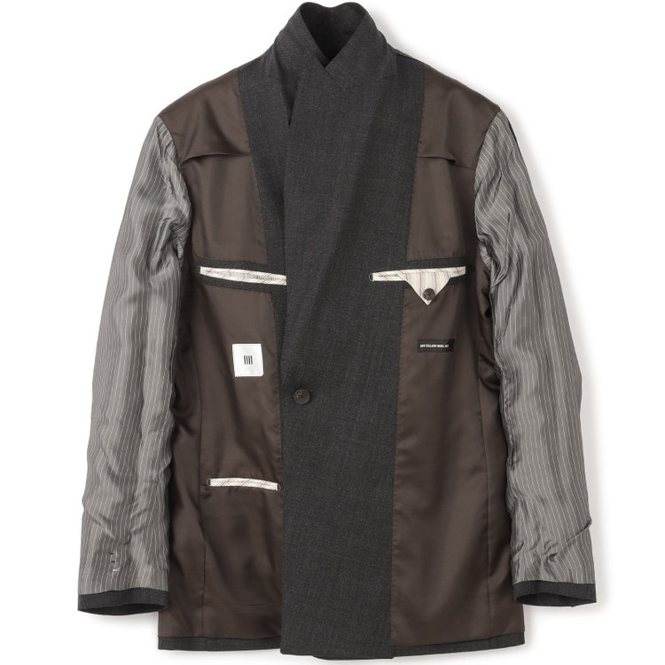 シルバーライン 【CLASSICO TAPERED】【秋冬】6釦2掛けダブルスーツ 2タック/グレー/ウエストムーブ/NEW ZEALAND WOOL MIX/※裾上げ必要 グレー濃色