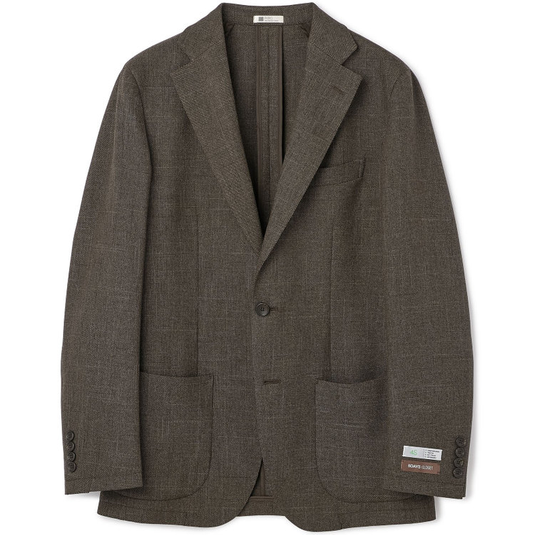 【5DAYS CLOSET】【RBC】【秋冬】TUMUGITO 2釦ジャケット セットアップ対応 /ブラウン×ツイル /ウォッシャブル /パッチポケット