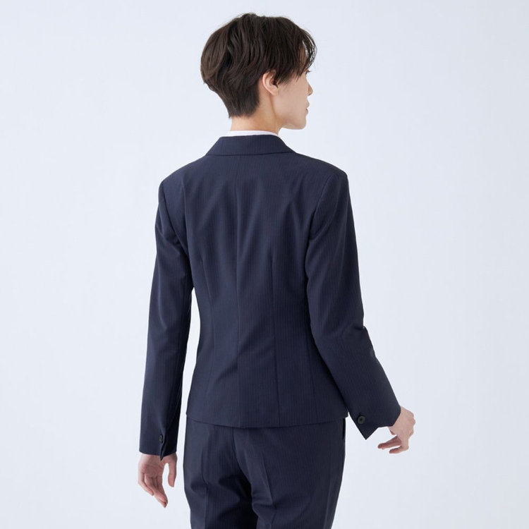 スーツセレクト 【SUIT SELECT×Samantha Thavasa】【年間】1釦ジャケット/ネイビー×ストライプ/4S/マシンウォシャブル ネイビー系(紺)