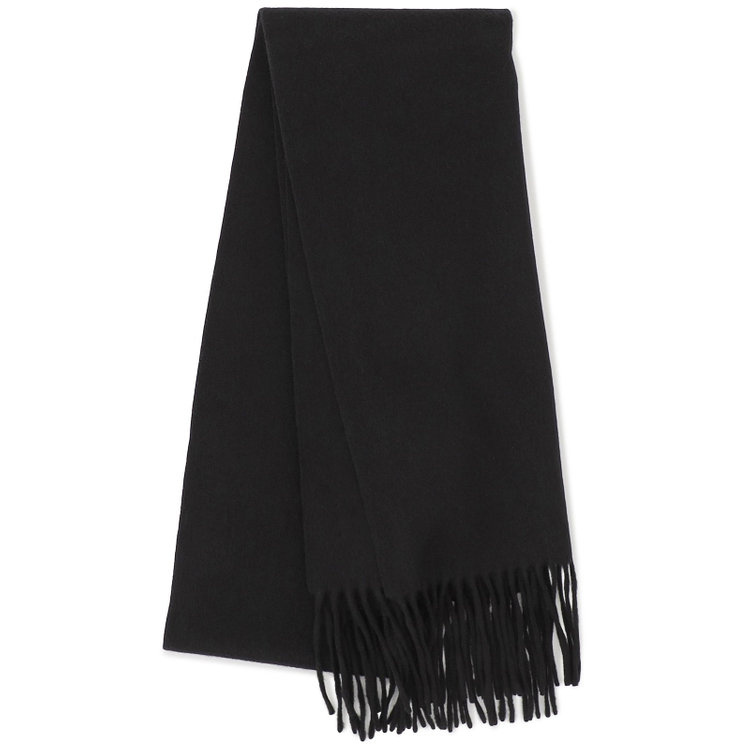 ウールマフラー/ブラック/SUPER170'S NEW ZEALAND WOOL/30cm