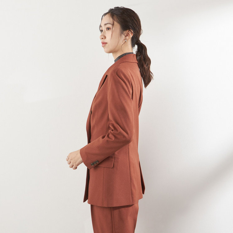 シルバーライン 【RELAX WIDE】【秋冬】 ダブルジャケットワイドパンツスーツ/ブリックブラウン/4S SUSTAINABILITY&ECOLOGY FABRIC/※パンツ裾上げ済仕様 その他