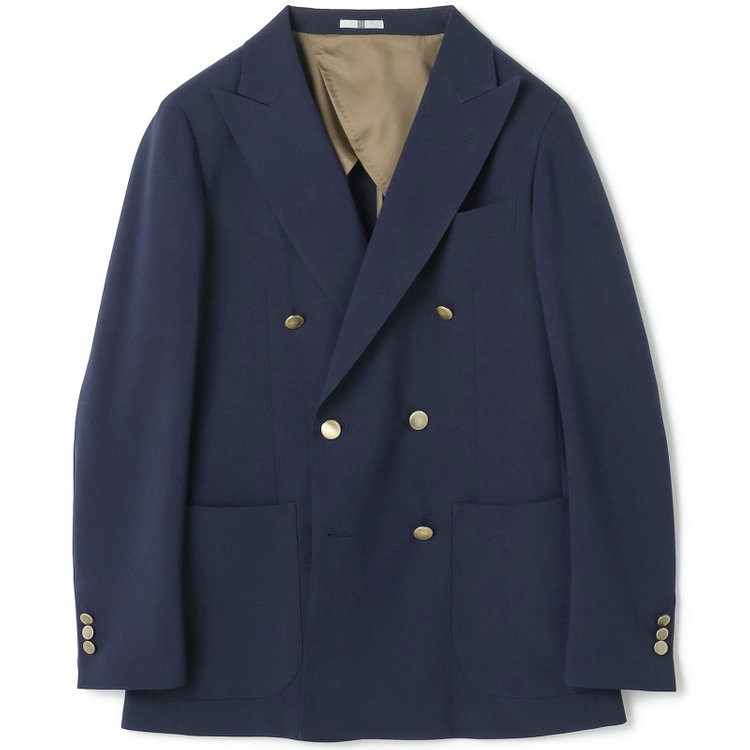 シルバーライン 【CLASSICO TAPERED】【春夏】6釦2掛けダブルジャケット/ネイビー/メタル釦 紺濃色