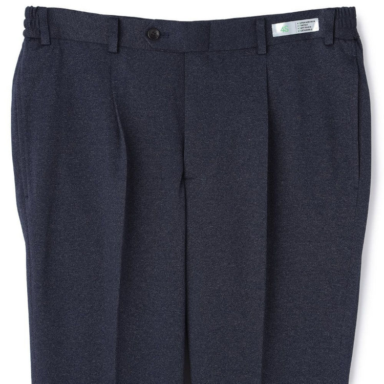 シルバーライン 【CLASSICO TAPERED】【春夏】1タックテーパードパンツ/ブラウン/ウエストシャーリング/4S SUSTAINABILITY&ECOLOGY FABRIC/※裾上げ必要 紺濃色