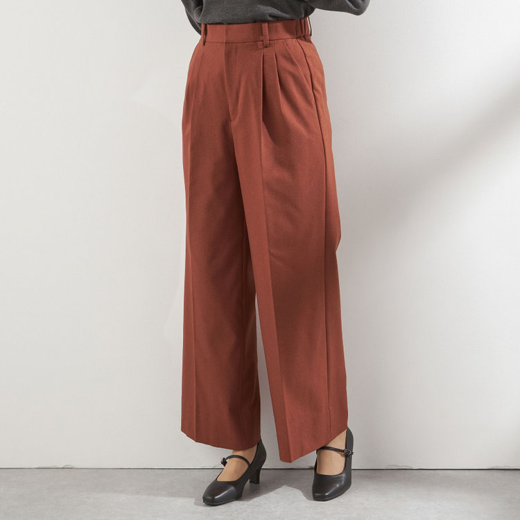 シルバーライン 【RELAX WIDE】【秋冬】 ダブルジャケットワイドパンツスーツ/ブリックブラウン/4S SUSTAINABILITY&ECOLOGY FABRIC/※パンツ裾上げ済仕様 その他