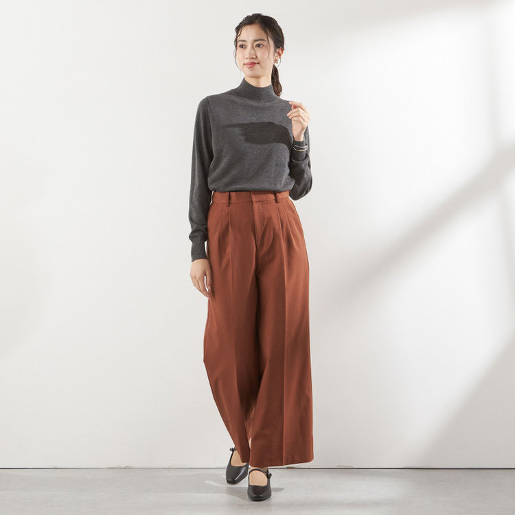 シルバーライン 【RELAX WIDE】【秋冬】 ダブルジャケットワイドパンツスーツ/ブリックブラウン/4S SUSTAINABILITY&ECOLOGY FABRIC/※パンツ裾上げ済仕様 その他