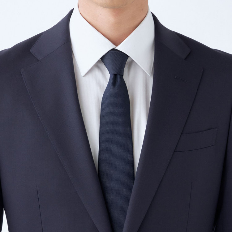 スーツセレクト 【発送在庫あり】【CLASSICO TAPERED】【年間】2釦シングルスーツ 1タック/ネイビー/NEW ZEALAND WOOL/※裾上げ必要 紺中間